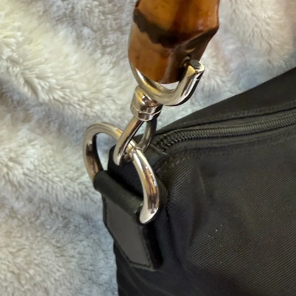 Gucci black bamboo handle bag vintage with COA - Picture 4 of 17